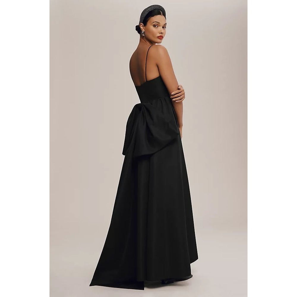 NEW Sachin & Babi Hadley V-Neck Back Bow Empire Gown Womens 10 Black - Picture 5 of 16